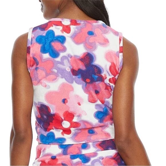 JUICY COUTURE | Terry Cinched Floral Cropped Tank Top Women’s Size Small NEW!! - Picture 2 of 10